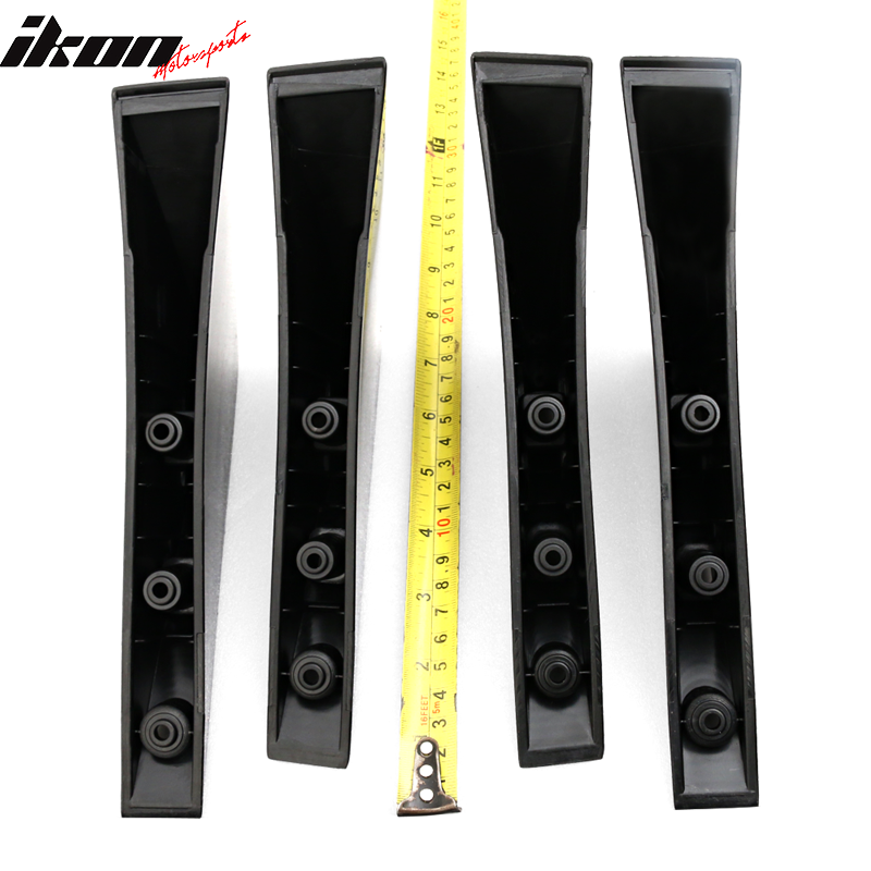 Universal Unpainted Rear Bumper Lip Lower Diffuser Shark Fins ABS 4PC