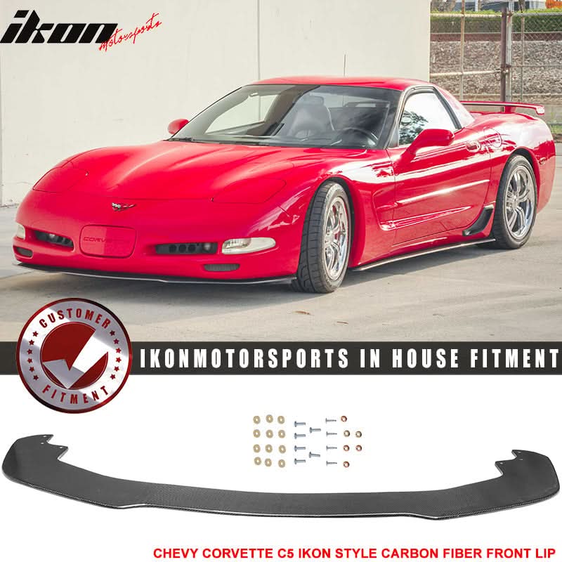 1997-2004 Chevy Corvette C5 Front Bumper Lip Side Skirts Carbon Fiber