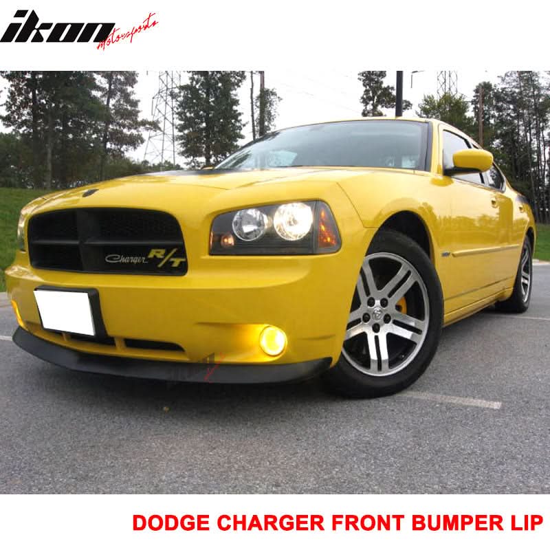 Fits 06-10 Dodge Charger Front Bumper Lip+Rear Auto Spoiler Wing PU
