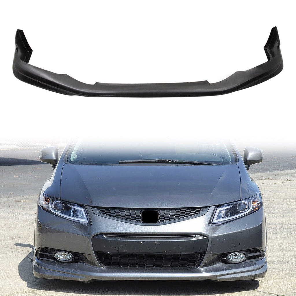 2012-2013 Honda Civic Coupe USDM MD Style Black Front Bumper Lip PU