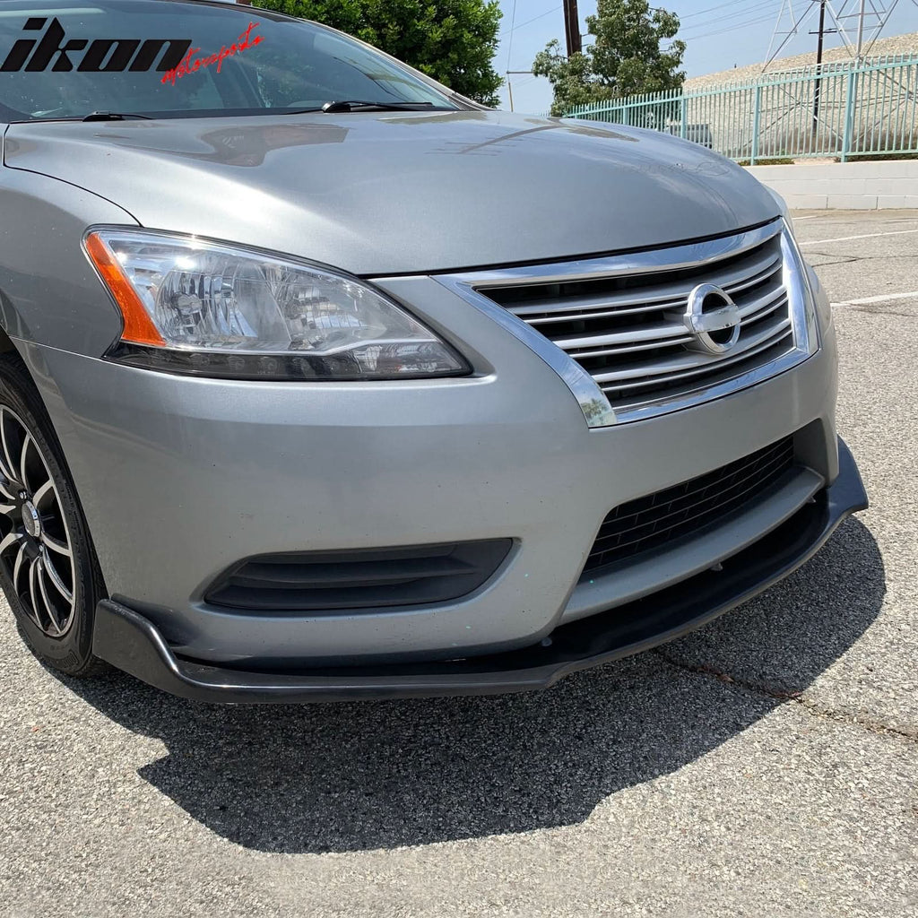 2013-2017 Nissan Sentra CS Style Unpainted Black Front Bumper Lip PU
