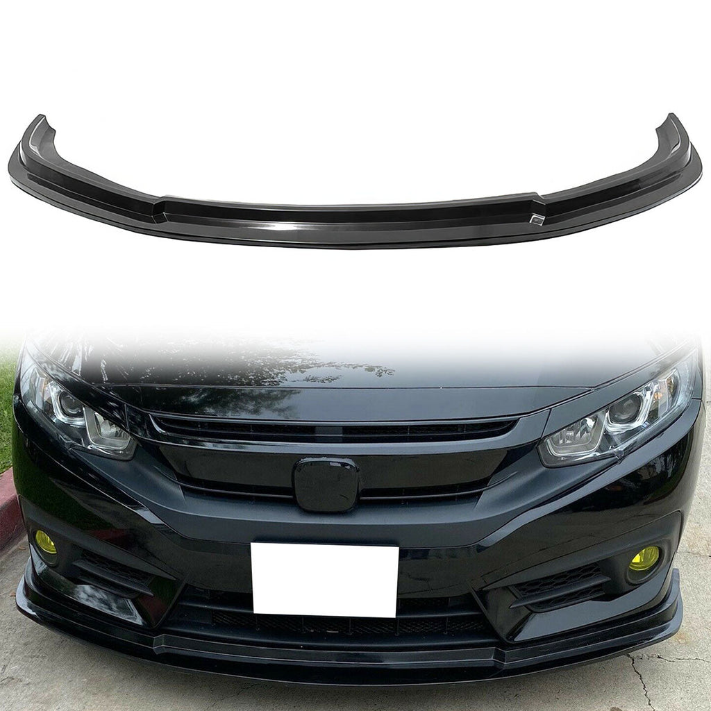 2016-2018 Honda Civic Coupe Sedan MDA Style Unpainted Front Bumper Lip