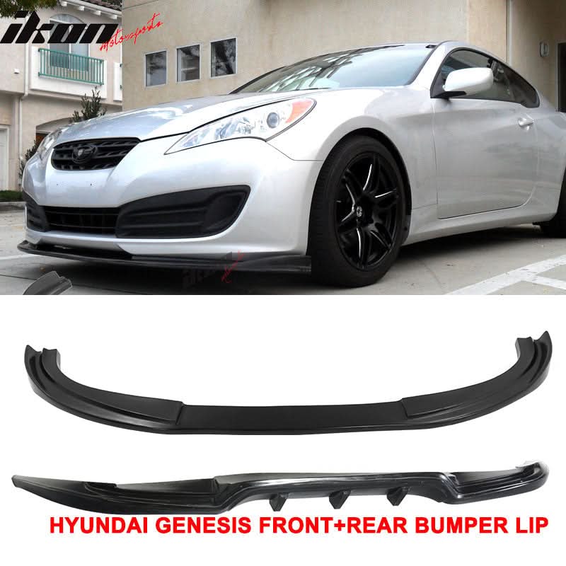 Fits 10-12 Hyundai Genesis Coupe Sport Front + Rear Bumper Lip  PU