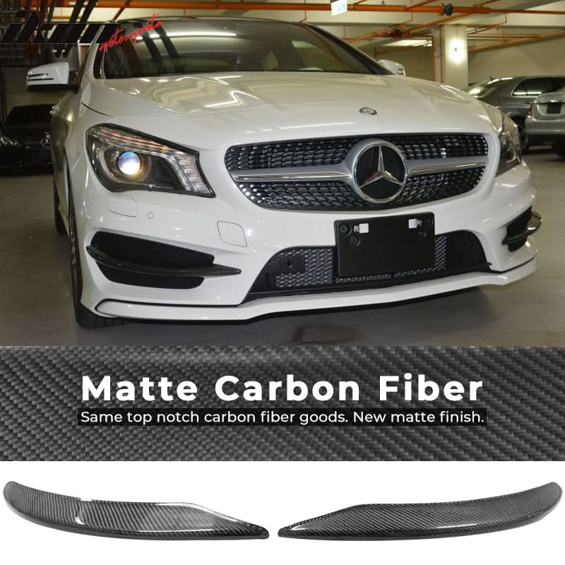 2013-2016 Benz C117 CLA Class Carbon Fiber Front Bumper Lip Aprons