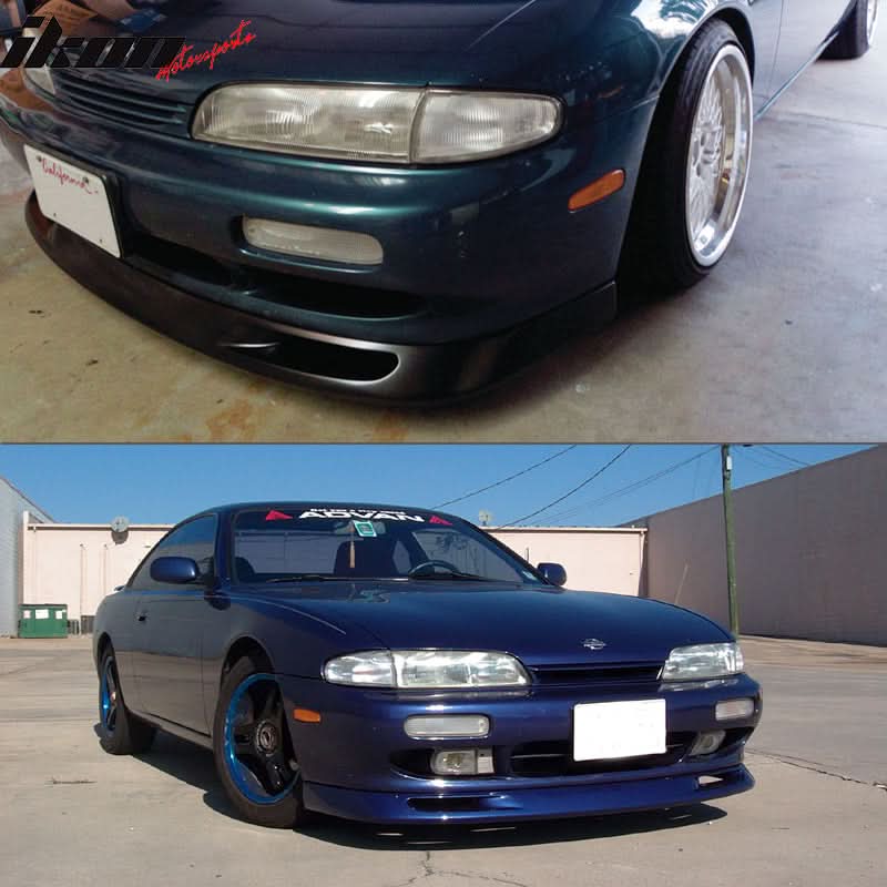 1995-1996 Nissan 240SX GR Style Unpainted Black Front Bumper Lip PU