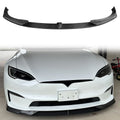 2021-2025 Tesla Model S Gloss Black V Front Bumper Lip Carbon Fiber