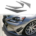 Universal 4PC Carbon Fiber Print Canards PU Front Bumper Lip Splitter