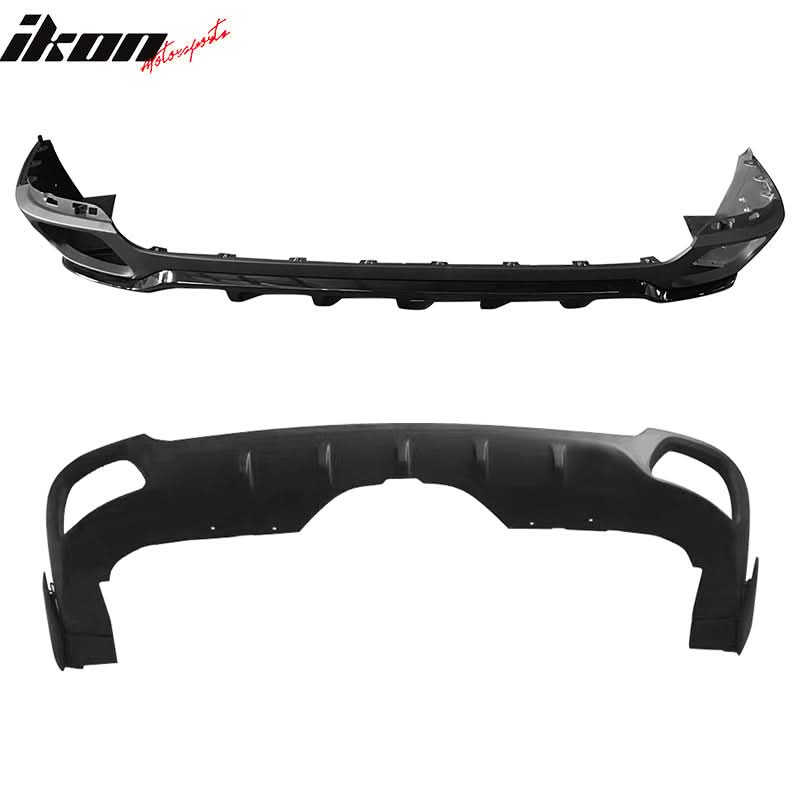 2014-2017 BMW F15 X5 Base MP Style Rear Kits + Muffler Tips S/S Chrome