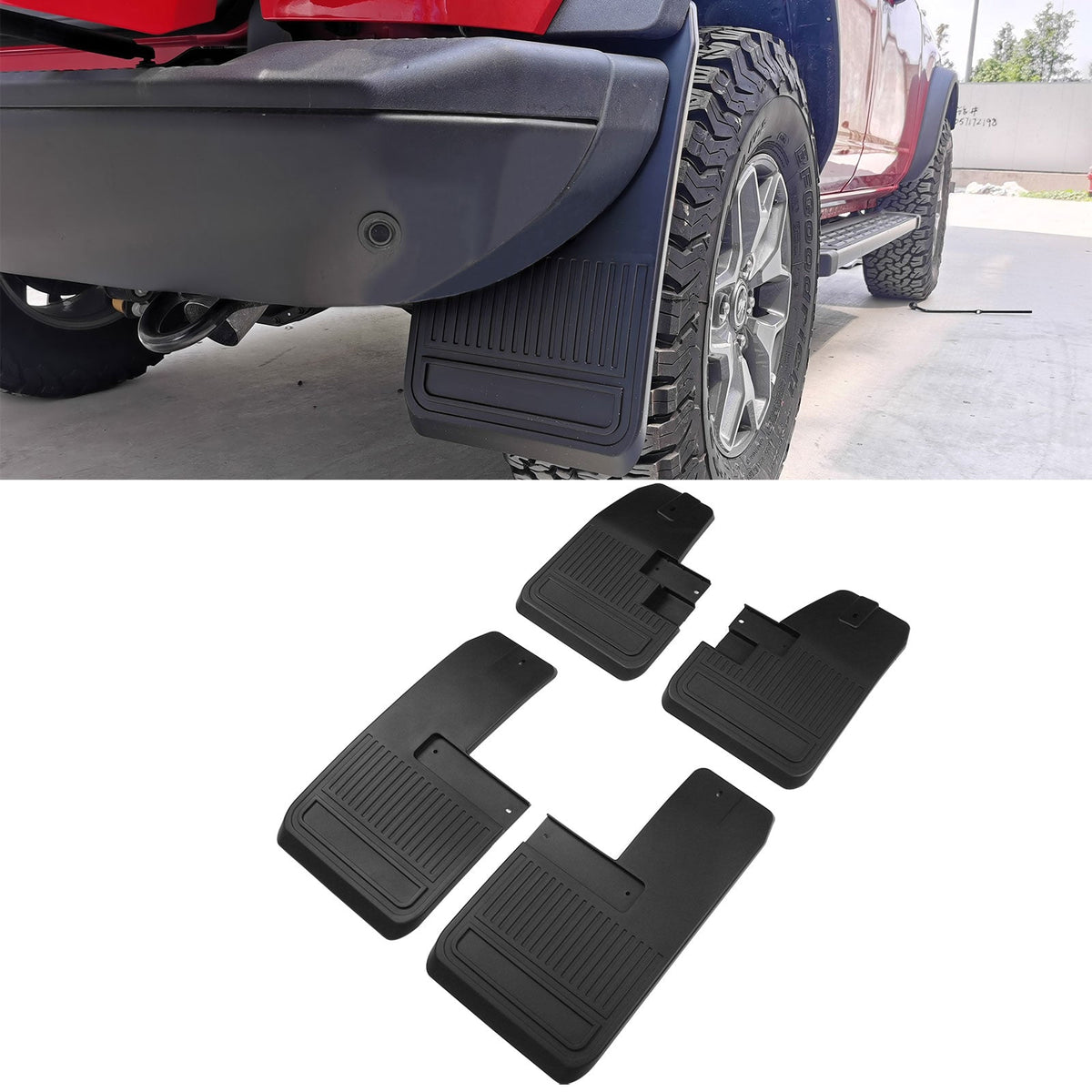 2021-2025 Ford Bronco Black 4PCS Front Rear Mud Flaps Splash Guards