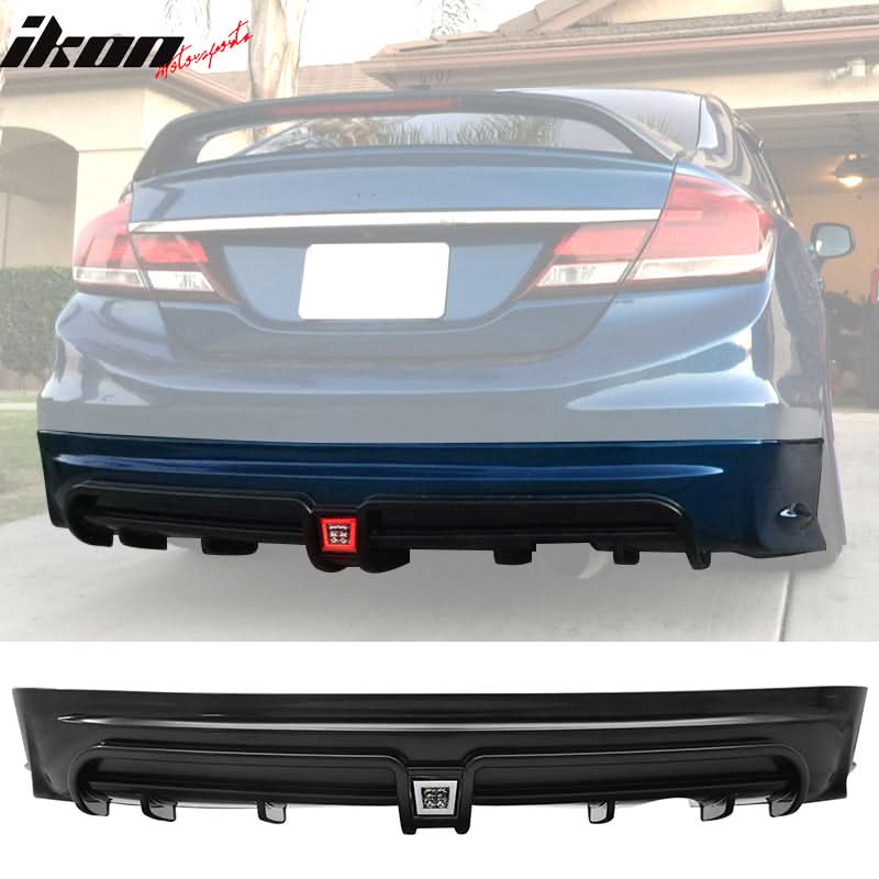 2013-2015 Honda Civic RR Rear Bumper Lip ABS LED 3rd Brake Lamp Light