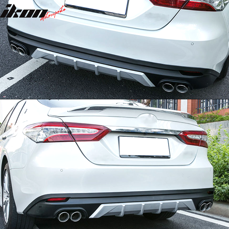 2018-2024 Toyota Camry V3 Style Black &Silver Rear Bumper Lip Diffuser
