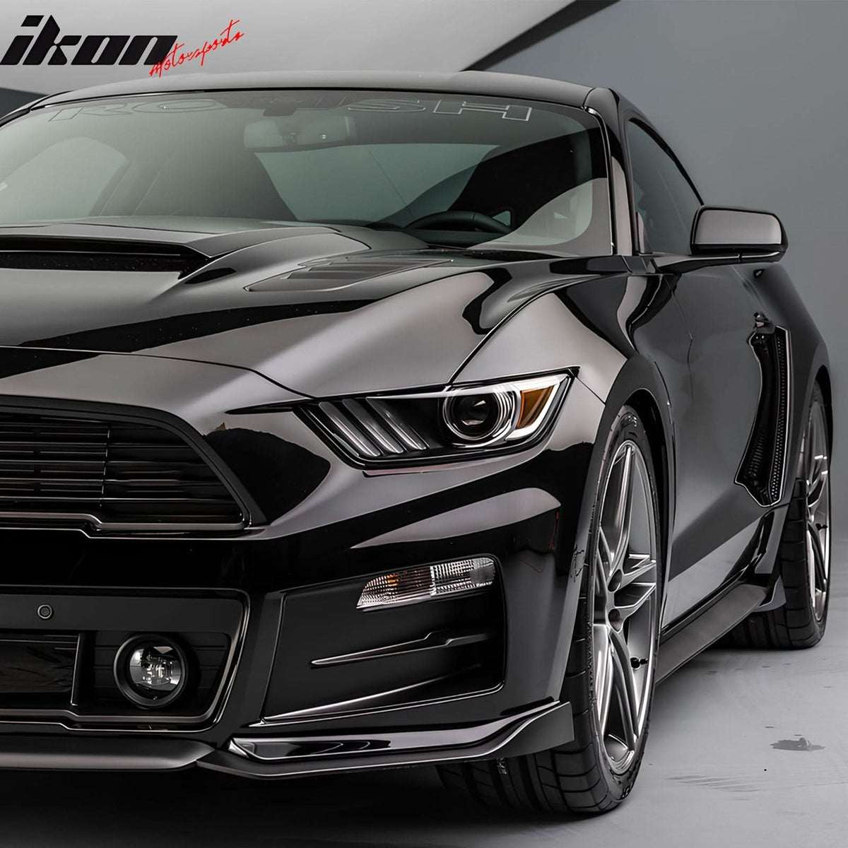 Universal Side Skirts PU ROU Style Unpainted BlackÂ Rocker Pane
