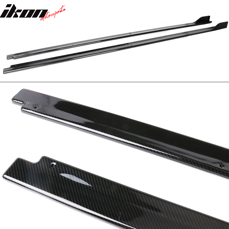 2018-2024 Toyota Camry Matte Black Side Skirt & CF Print Rocker Panel