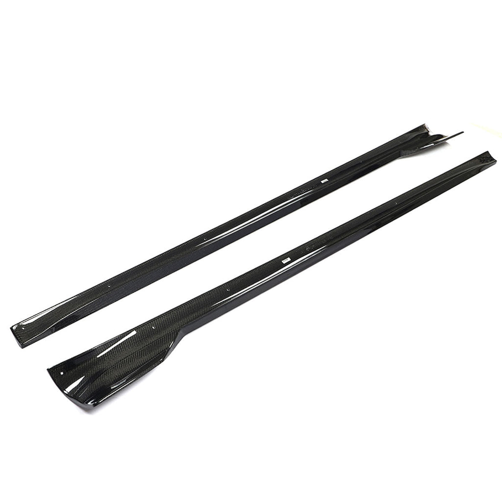 2021-2025 Tesla Model S Gloss Black Revozport Side Skirts Carbon Fiber