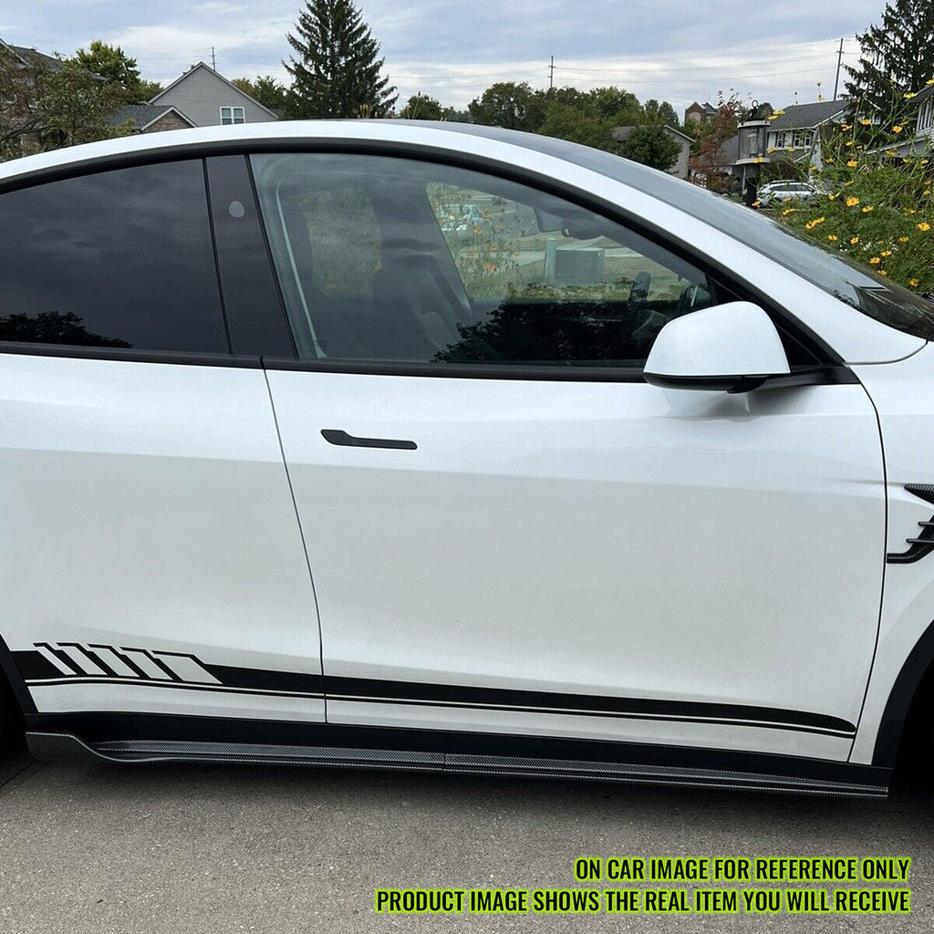 2020-2024 Tesla Model Y IKON V3 Style Matte Black Side Skirts Lip ABS