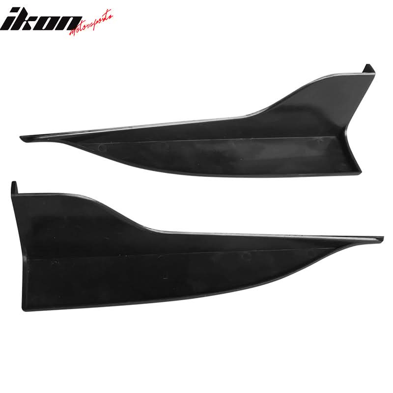 Universal V2 Style Black Endcaps Add On For Side Skirt Extensions PP