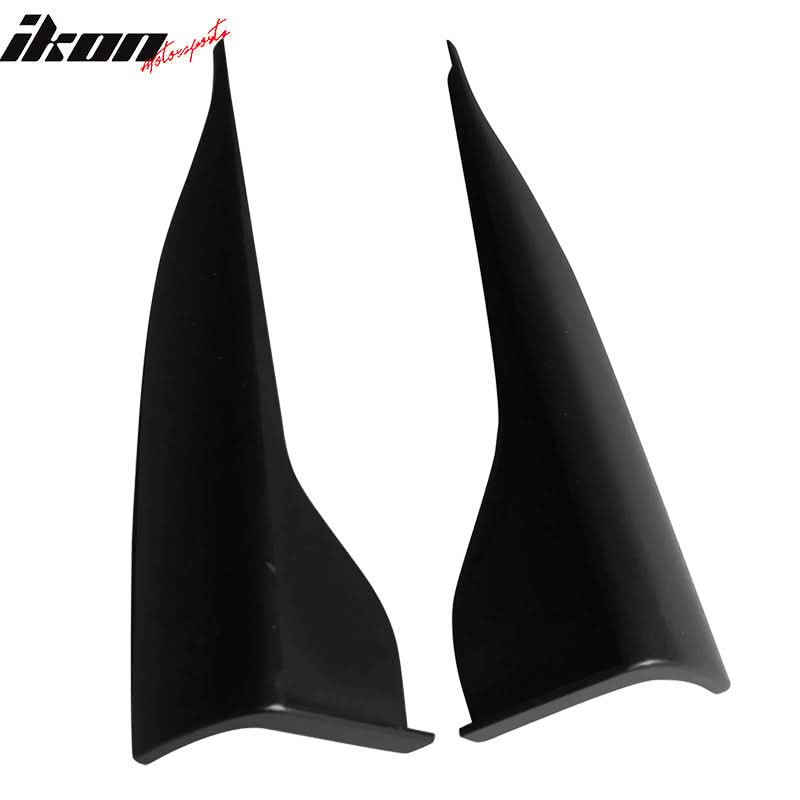 Universal V2 Style Black Endcaps Add On For Side Skirt Extensions PP