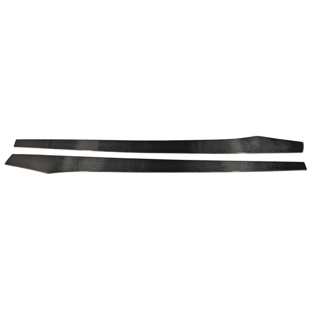 Universal 77.5Inch Side Skirts Extension Flat Bottom Line Carbon Fiber