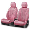 Diamond Stitch Mesh Fabric Leatherette Front Row Seat Covers - Pink