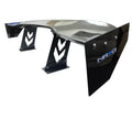 NRG Carbon Fiber 59 Inch Universal Rear Spoiler Arrow Cut Out Stands and End plates