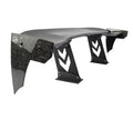 NRG Carbon Fiber Glass 59 Inch Universal Rear Spoiler Arrow Cut Out Stands and NRG logo End Plates