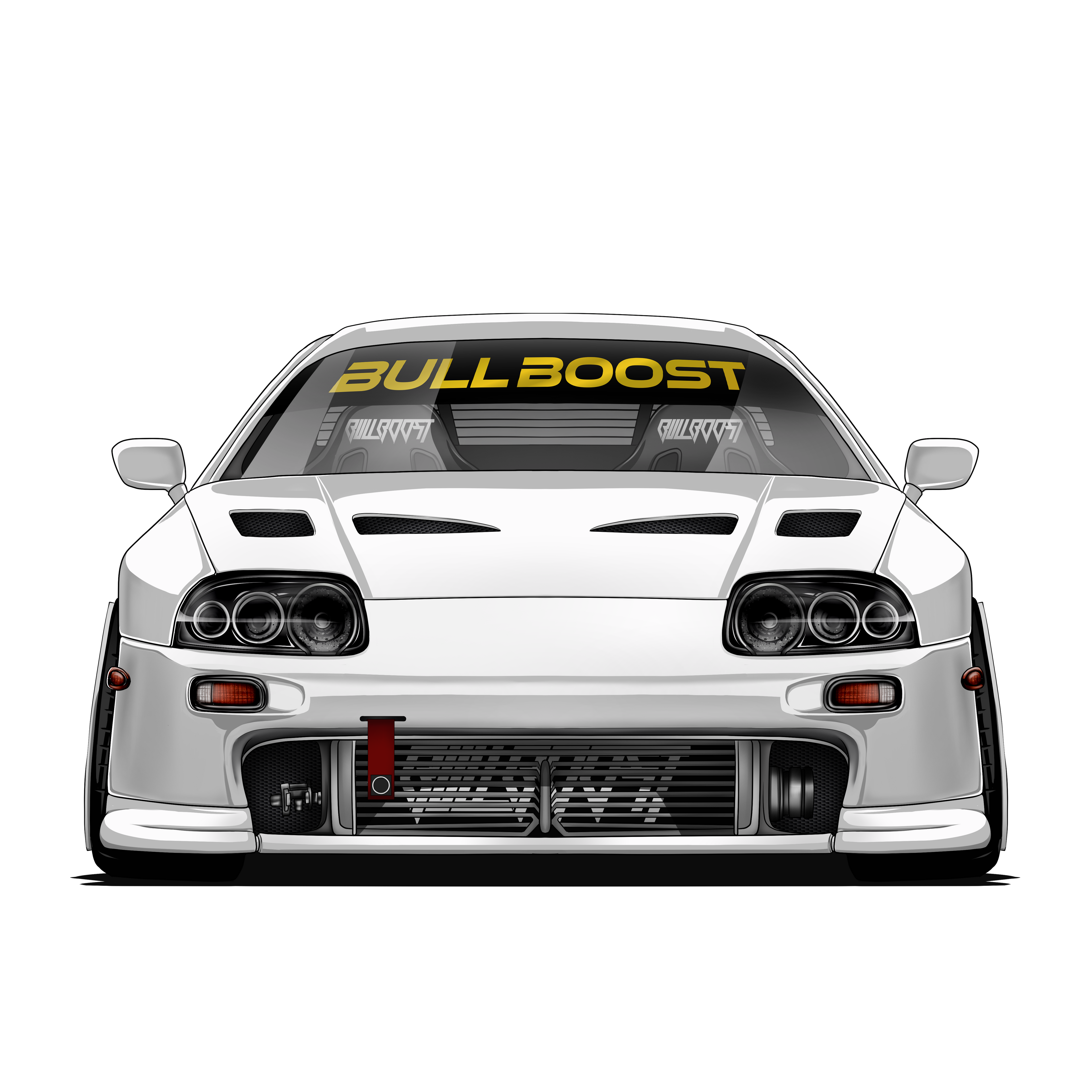 Bull Boost Vinyl Window Banner - Modern