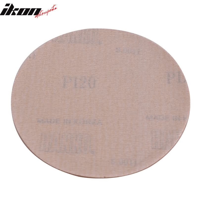 50PC 5" Wet Dry No Hole Sand Paper Disc 120 Grit Sanding Sandpaper