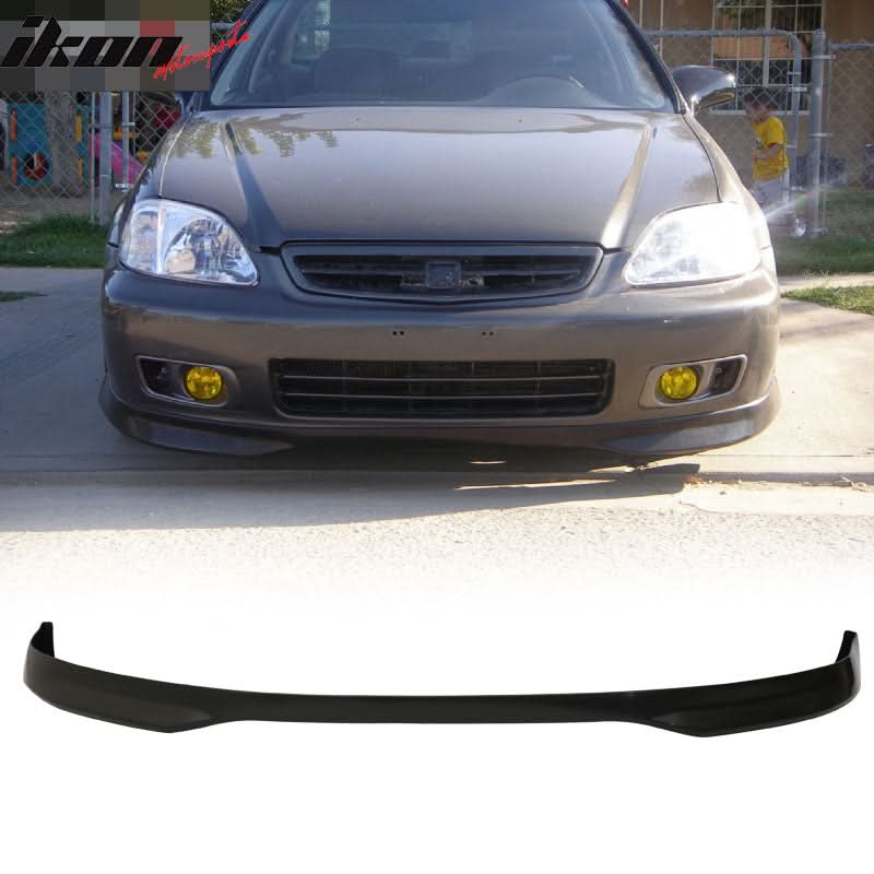 Fits 96-98 Civic 3D T-R PP Front Bumper Lip+2PC Rear Lip Valance Spats