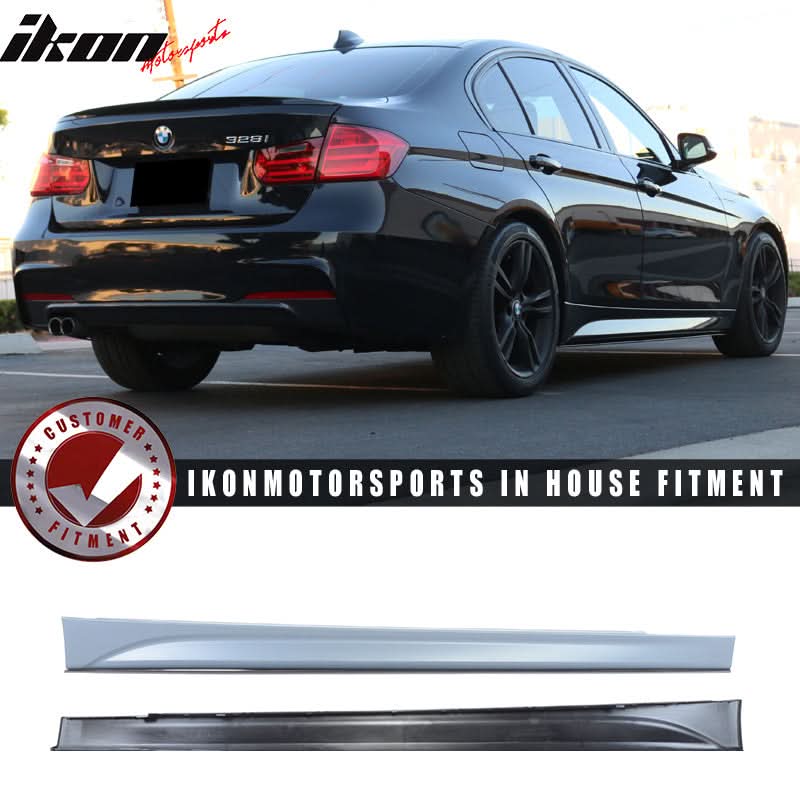 Fits 12-18 F30 PP Msport Side Skirts Rocker Panel + Splitter Extension