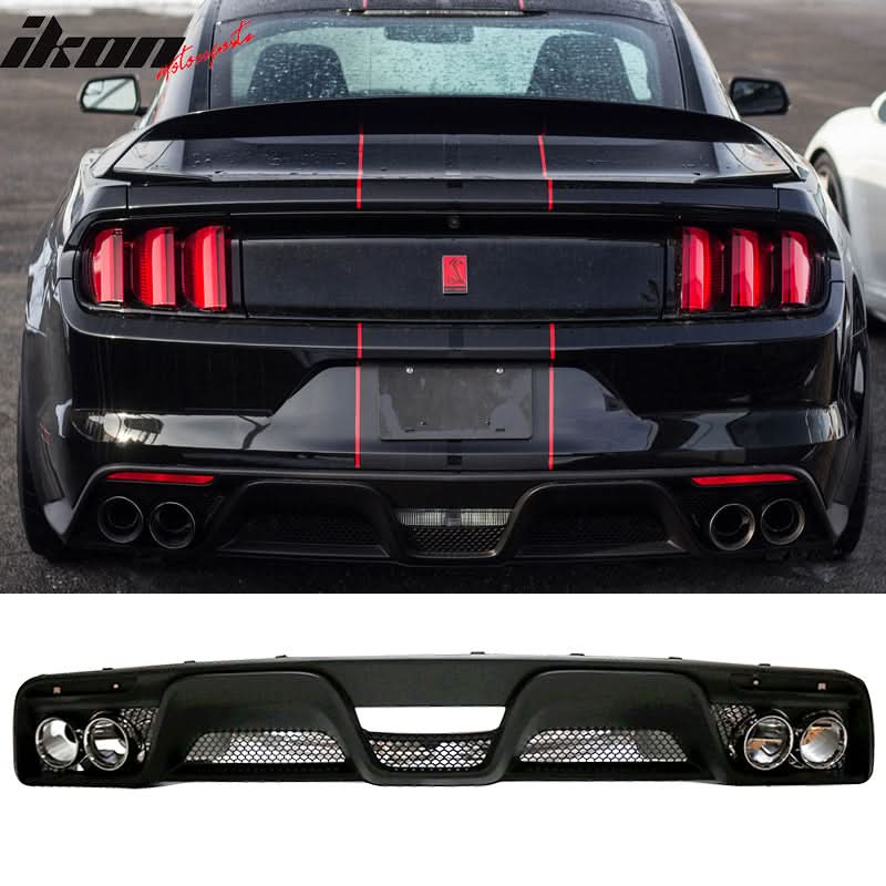 2015-2017 Ford Mustang Front Bumper Rear Diffuser & Dual Trunk Spoiler