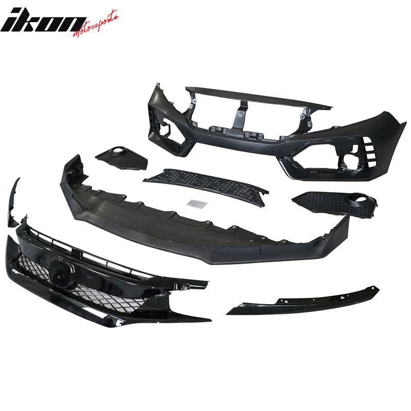 2016-2021 Honda Civic 10th-Gen Type-R Style Front Bumper Conversion