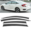 2016-2021 Honda Civic OE/Factory Style Window Visors w/ Chrome Trim PC