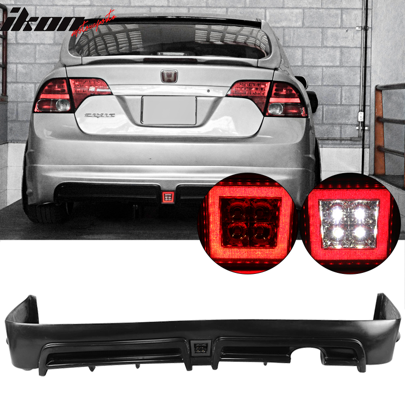 2006-2011 Honda Civic MUG RR Front Bumper Rear Lip With 3rd Light