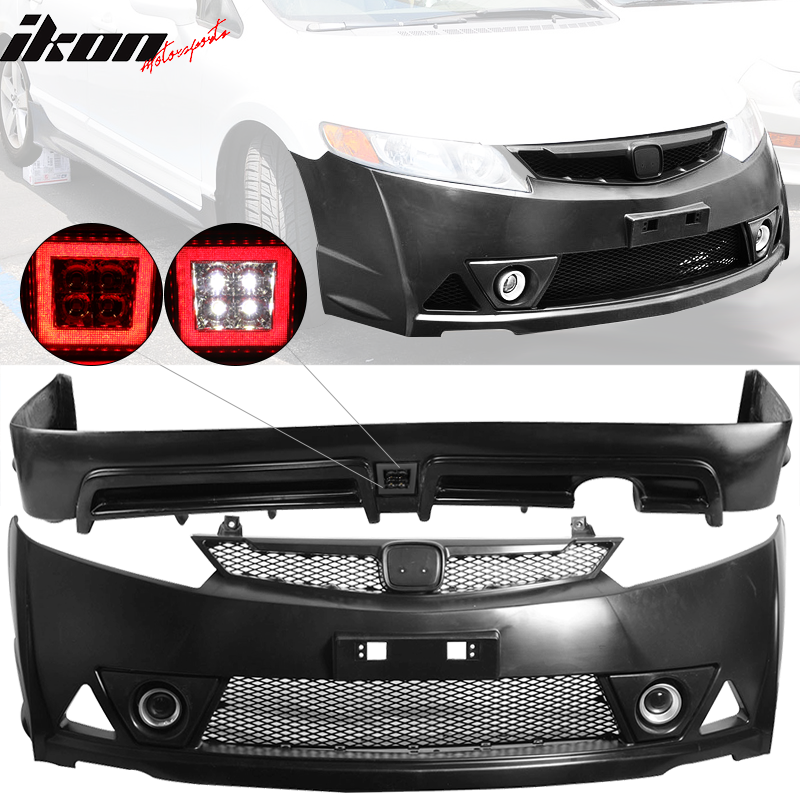 2006-2011 Honda Civic MUG RR Front Bumper Rear Lip With 3rd Light