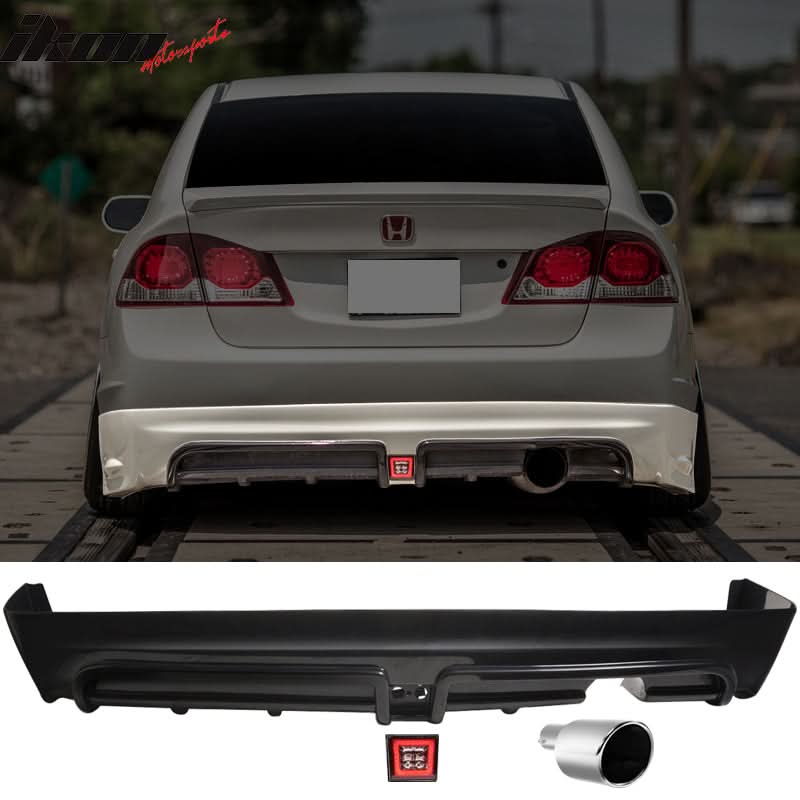 2006-2011 Honda Civic Rear Bmuper Lip LED 3RD Brake Light Muffler Tip
