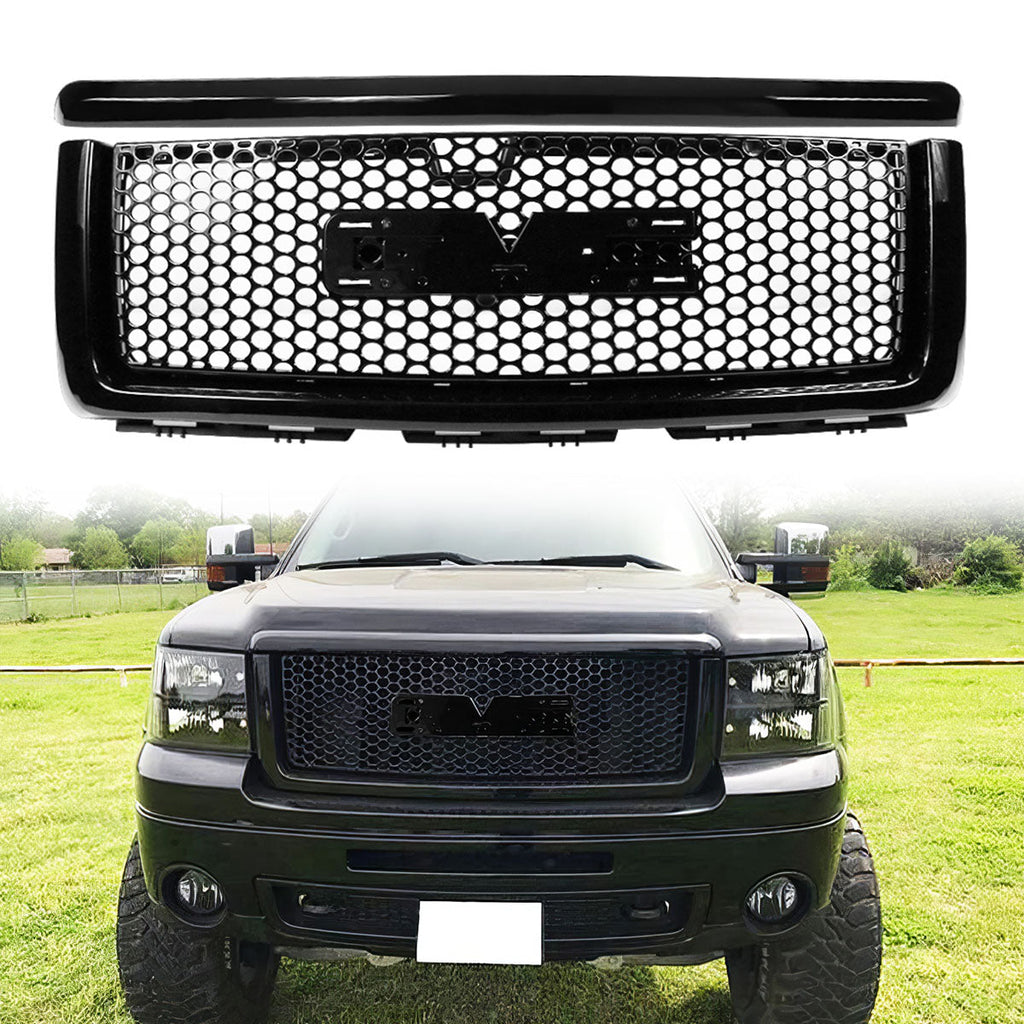 2007-2013 GMC Sierra 1500 Denali Mesh Front Hood Molding Grille ABS