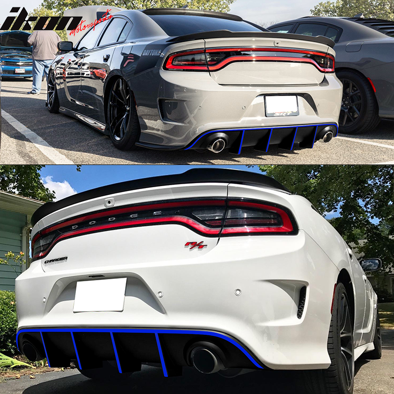 2015-2023 Dodge Charger SRT Rear Diffuser with Reflective Tape PP