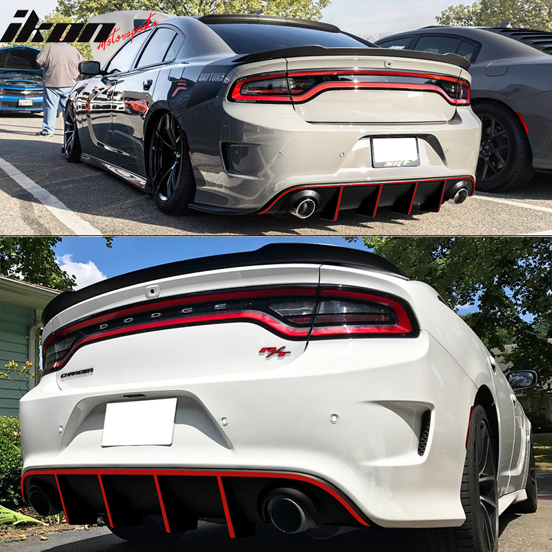 2015-2023 Dodge Charger SRT Rear Diffuser with Reflective Tape PP