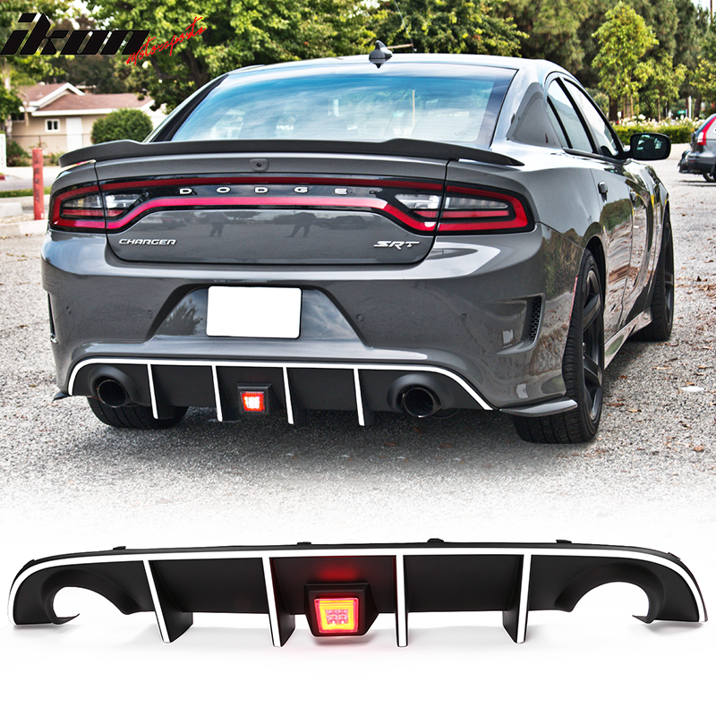 2015-2023 Dodge Charger Rear Diffuser w/ LED Lamp & Reflective Tape PP