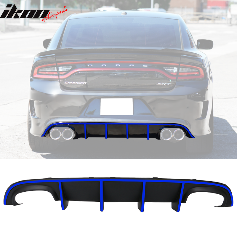 2015-2023 Charger SRT Quad Exhaust Rear Diffuser w/ Reflective Tape PP