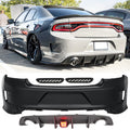 2015-2023 Dodge Charger Black Rear Diffuser Lip Smoke Brake Light PP
