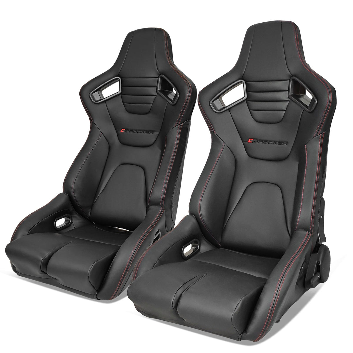 Universal Reclinable Bucket Racing Seat Dual Slider PU Carbon Leather