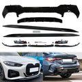 2021-2025 BMW G22 G23 4-Series Gloss Black Front Rear Lip + Side Skirt