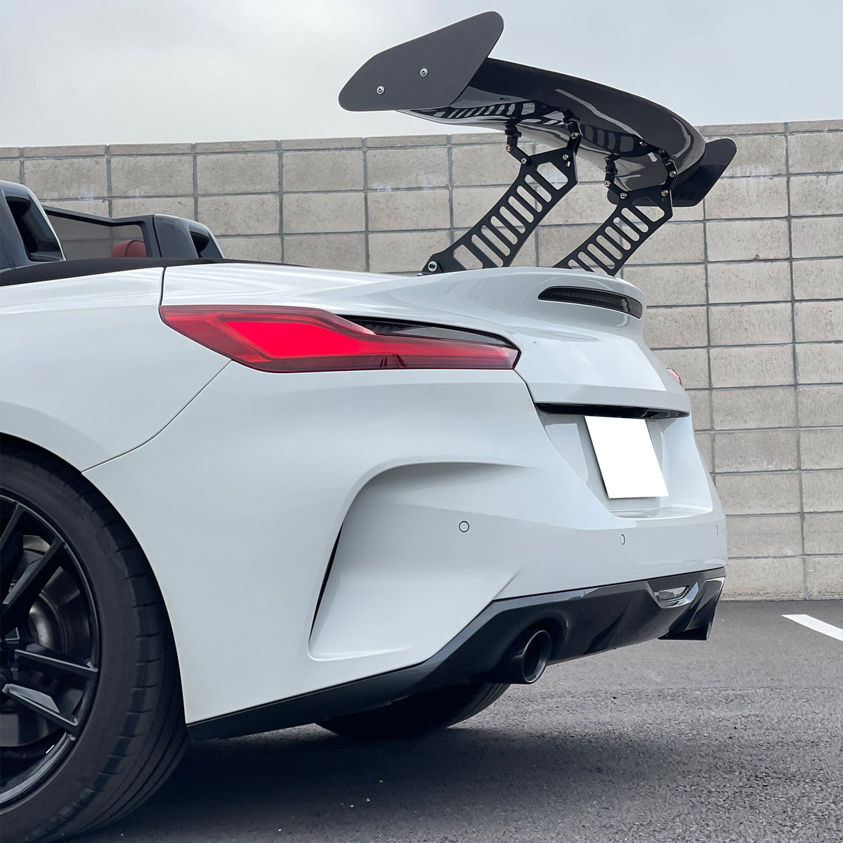 56"Inch GT Style Trunk Spoiler V1 Side Plates V3 Legs 3D Carbon Fiber