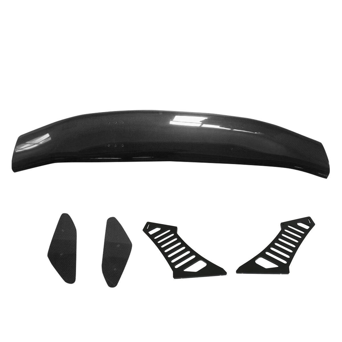 56"Inch GT Style Trunk Spoiler V1 Side Plates V3 Legs 3D Carbon Fiber