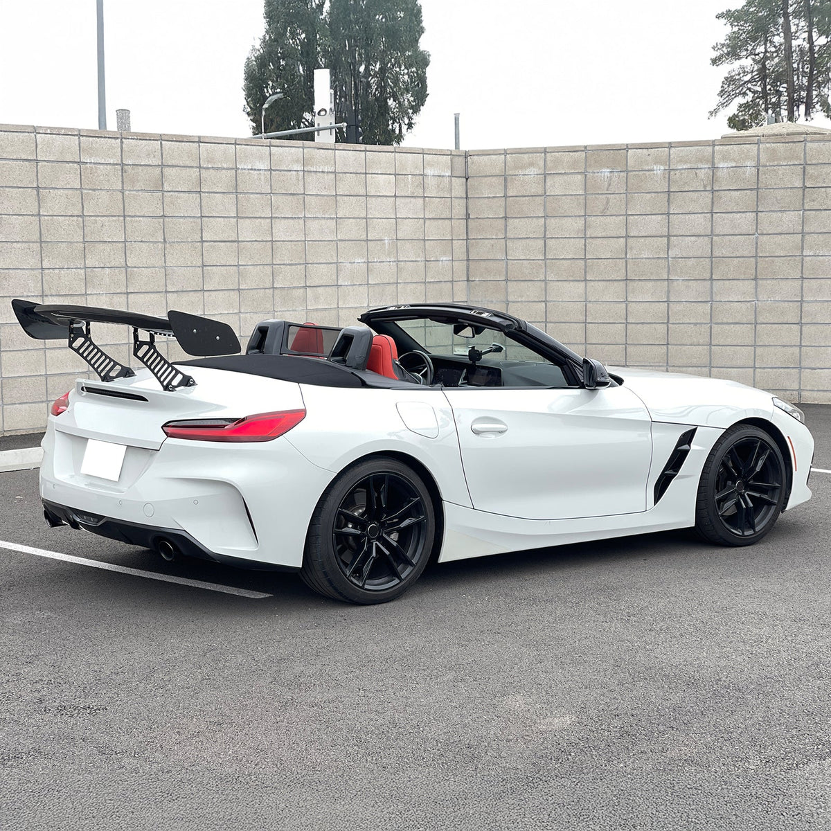 57'' 12" Height Drag Trunk Spoiler V2 Side Plates V3 Legs Carbon Fiber