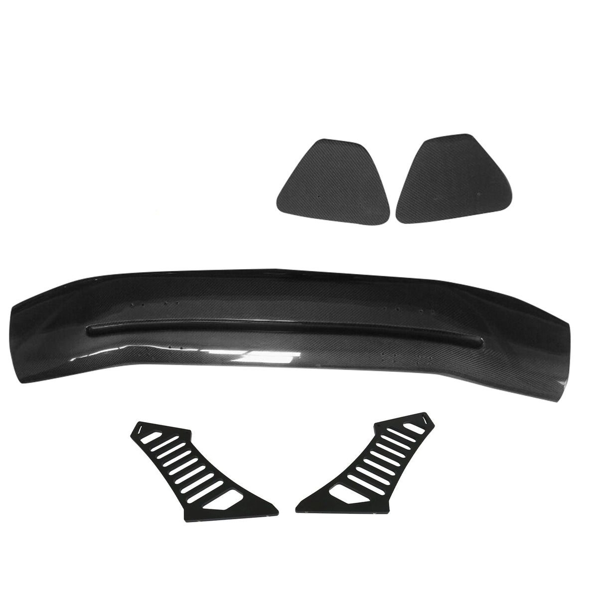 56"Inch GT Style Trunk Spoiler V3 Side Plates V3 Legs 3D Carbon Fiber