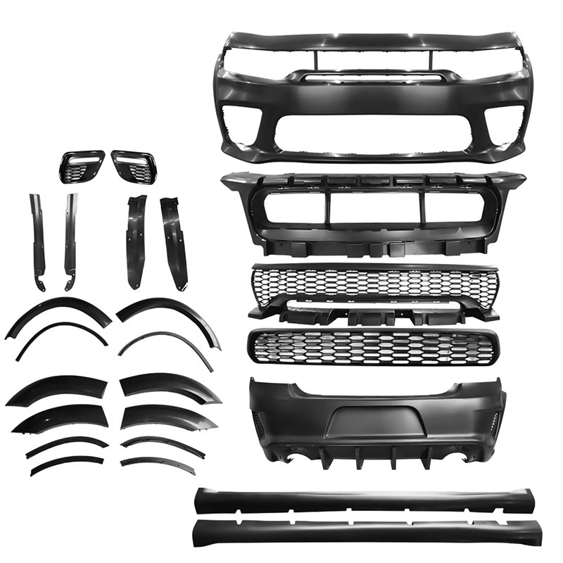 2015-2023 Dodge Charger Widebody Gloss Whole Bumper Diffuser PP W/ LED