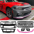 2015-2023 Dodge Charger Widebody Front Bumper Cover Pink Lip LED PP