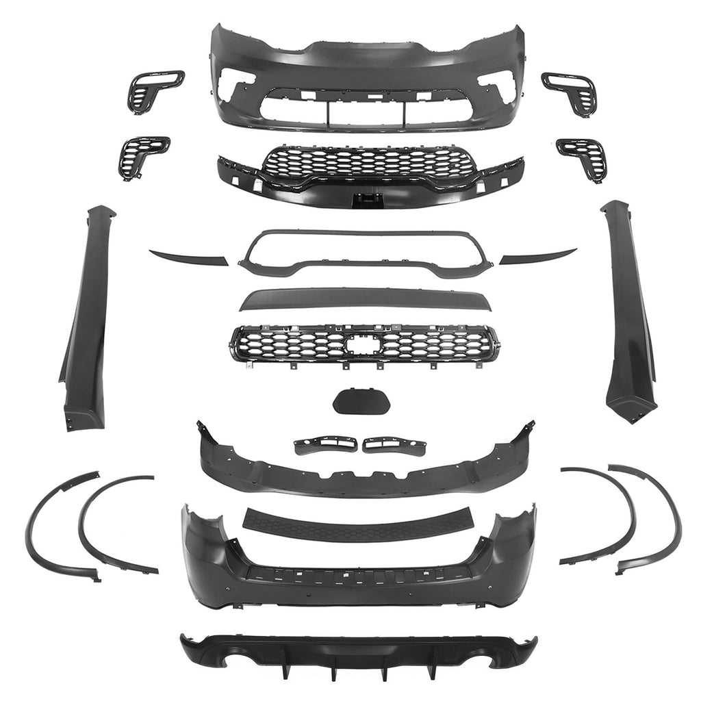 21-24 Dodge Durango Front Rear Bumper Cover Hellcat Style V2 Diffuser